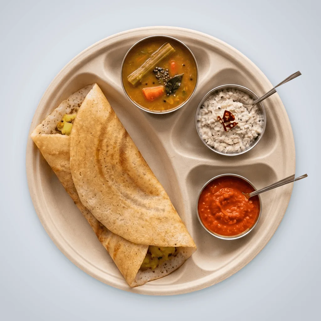 12" 4CP Round Plate Served Meal