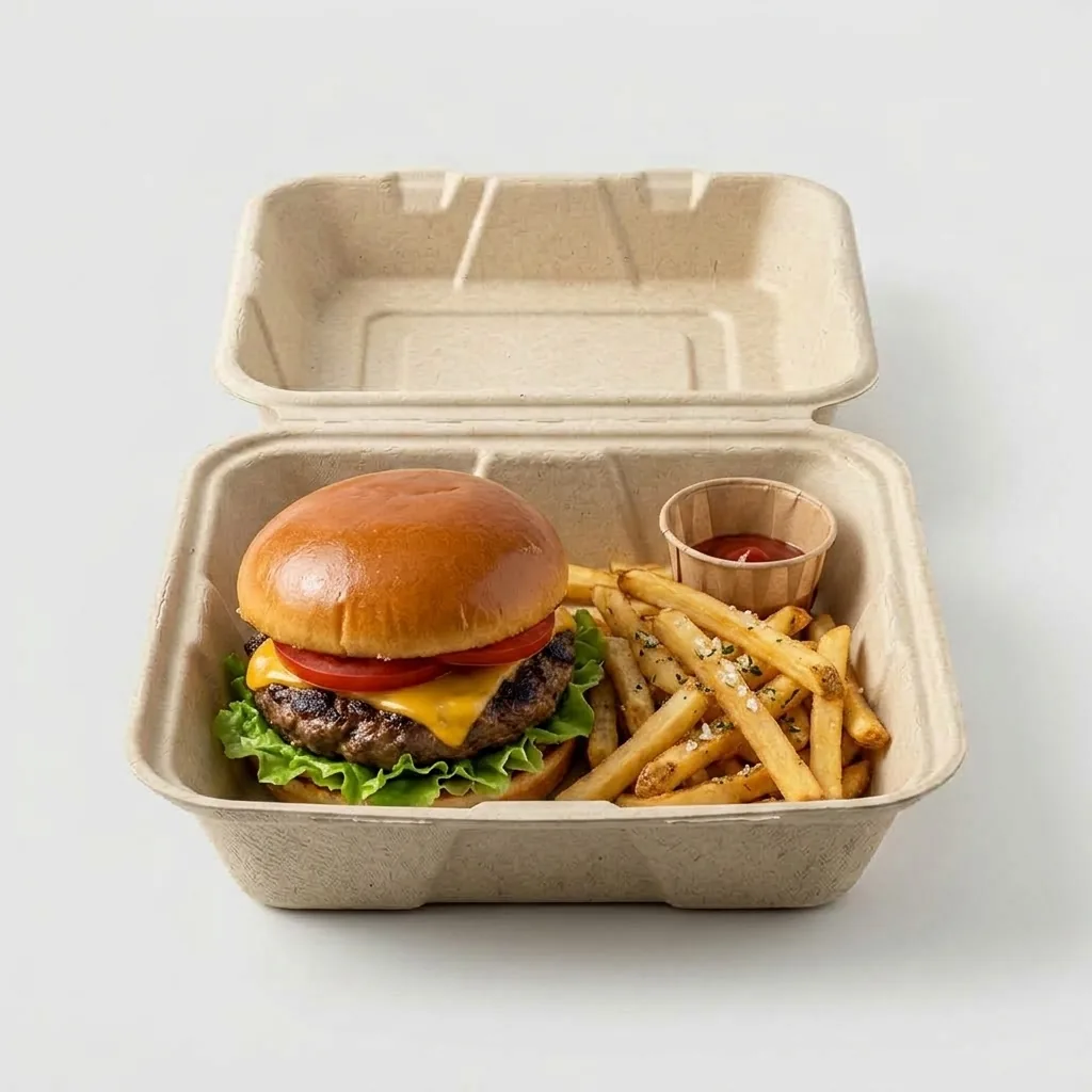 9x9 Clamshell Served Burger